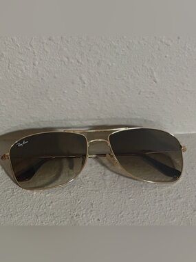 Ray Ban Pilot Sunglasses • Gold/Brown RB3477